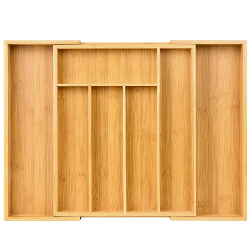 WELPSON EXPANDABLE DRAWER ORGANIZER FOR KITCHEN STORAGES, NATURAL WOOD - Like New