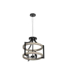 BESLOWE 3-LIGHT SEMI FLUSH MOUNT CEILING LIGHT, LIGHT 14.5 "W,68 "H - BLACK - Like New