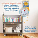 ECR4KIDS MOBILE BOOK CART WITH COUNTDOWN TIMER, ELR-3124-GW - GRAY WASH - Like New
