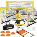 ECHOSAMEN KIDS SOCCER GOALS FOR BACKYARD, 2 OF 6 X 4 FT SOCCER GOAL - YELLOW - Like New