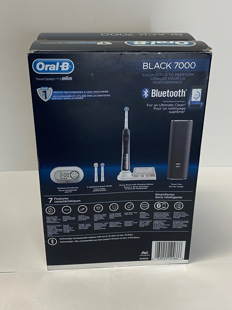 ORAL-B SMARTSERIES 7000 RECHARGEABLE TOOTHBRUSH W/BLUETOOTH SMARTGUIDE - BLACK - Like New