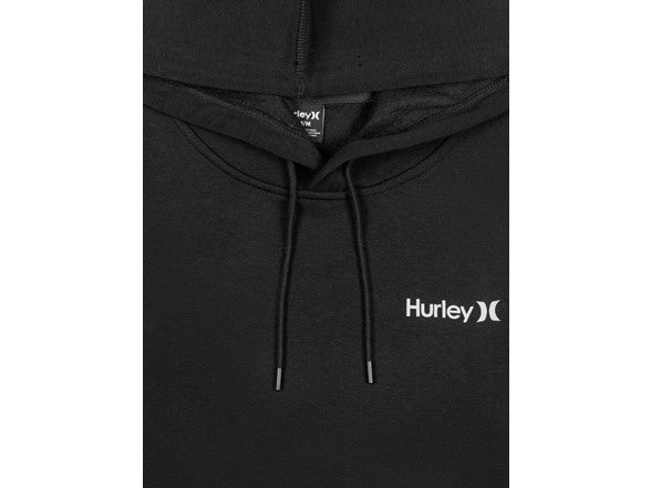 HURLEY MEN'S ONE AND ONLY PULLOVER HOODIE - SIZE: MEN L - BLACK - Brand New