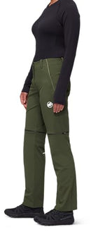 MAMMUT WOMENS OUTDOOR HIKING ZIP-OFF PANTS SIZE 6 (W10 EU36) - DARK MARSH - Brand New