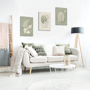Set of 3 Framed Boho Canvas Geometric Artwork Print 12x16in - Brand New