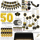 JENLION 50th birthday decorations for men women - (76pack) black gold - Brand New