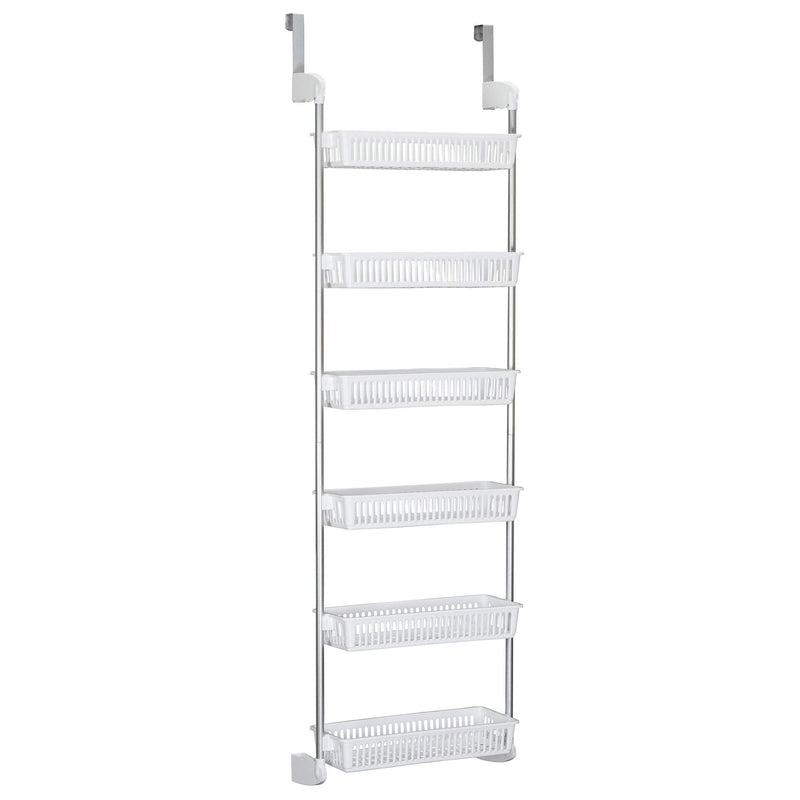 Household Essentials White 6-Tier Basket Over-The-Door Organizer - Like New