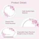 50 Pack Paper Placemats Disposable Pink and White Placemats 13.7 Inch - Like New
