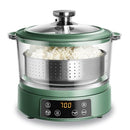 COOK WITH COLOR GLASS MINI LOW CARB RICE COOKER 6 CUPS WGRC1-GRN - DARK SAGE - Like New