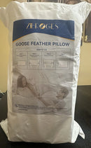 ZIBROGES GOOSE FEATHER PILLOW QUEEN SIZE PACK OF 2, WHITE - WHITE - Brand New