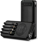 ALPHA DIGITAL SOLAR POWER BANK WIRELESS CHARGING ORTABLE 20000MAH BATTERY BLACK - Like New