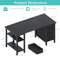 Lufeiya Gaming Desk with 4 Fabric Drawers & Storage Shelves 47 Inch - Black - Like New