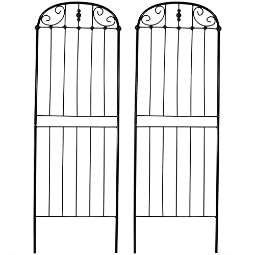 Sunnydaze 32" Traditional Decorative Outdoor Trellis, Set of 2, 784 - Black - Like New