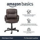 Amazon Basics Office Task Chair Adjustable Height 360° Swivel Faux Leather - Brand New