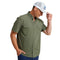 HUK DIAMOND BACK SOLID SHORT SLEEVE BUTTON M- Moss - Brand New