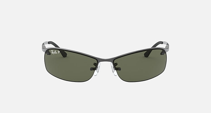 RAY BAN POLISHED GUNMETAL FRAMES WITH G-15 GREEN LENS RECTANGLE SHAPE - Like New