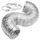 SIMPLE DELUXE 4" 8 FEET DUCTING, NON-INSULATED FLEX ALUMINUM FOIL - SILVER - Brand New