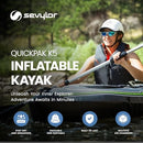 Sevylor QuickPak K5 1-Person Inflatable Kayak Folds Into Backpack 2000014136 - Brand New