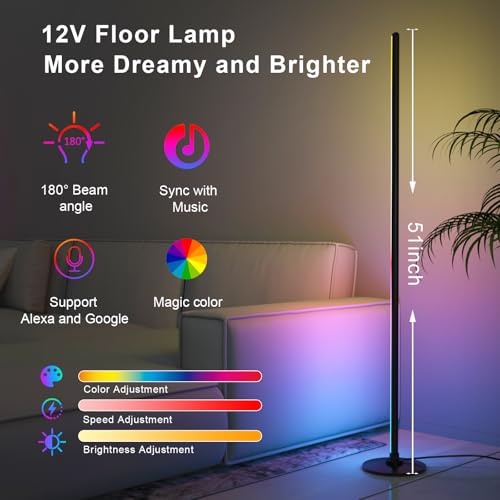 LANMONLILY LED Floor Lamp Corner Lamp RGB RED,GREEN,BLUE - Like New