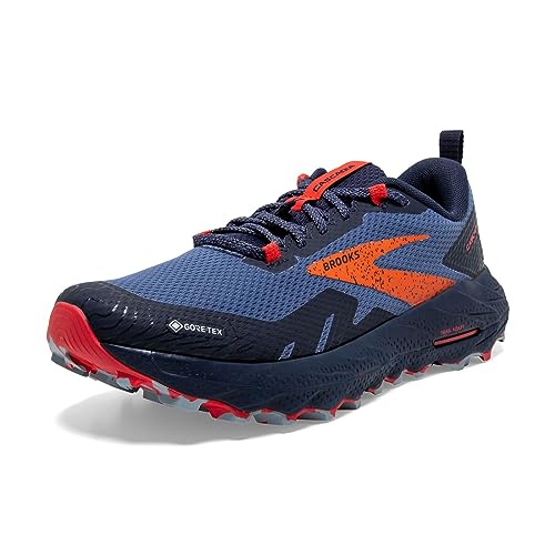 1203911B460 BROOKS WOMEN CASCADIA 17 GTX TRAIL NAVY BITTERSWEET PEACOAT SIZE 9.5 - Like New