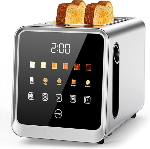 GENERIC TOUCH SCREEN TOASTER 2 SLICE, STAINLESS STEEL SMART DIGITAL TOASTERS - Like New