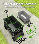 PIKULA BEACH WAGON COLLAPSIBLE WAGON 220LBS BIG WHEELS FOLDABLEWAGON CARTS BLACK - Like New