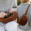 HIDES Nexus Belt Bag Handcrafted Travel Companion Premium Leather Saddle Brown - Like New