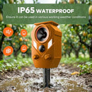 Soxayu Solar Ultrasonic Animal Repellent IP65 Waterproof Cat Repeller - Orange - Like New