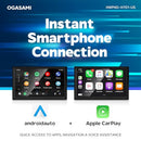 OGASAMI WIRELESS APPLE CARPLAY ANDROID AUTO PORTABLE CAR STEREO 7” - BLACK - Like New