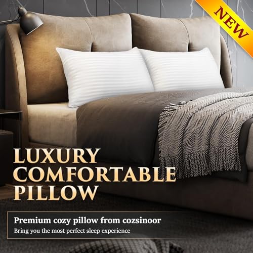 COZSINOOR BED PILLOWS FOR SLEEPING [PACK OF 2] COZY DREAM SERIES - WHITE - Brand New