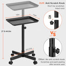 JOSTZHXIN Salon Rolling Tray Cart, Adjustable Height Premium Aluminum - Brand New