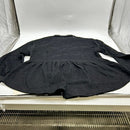 THANKS WOMEN'S CORDUROY PEPLUM SHIRTS BUTTON DOWN - SIZE: M - BLACK - Brand New