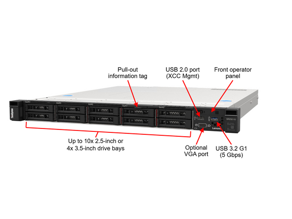 Lenovo ThinkSystem SR250 V3 Rack Server Systems - Intel Xeon E2478 (2.80 GHz) -