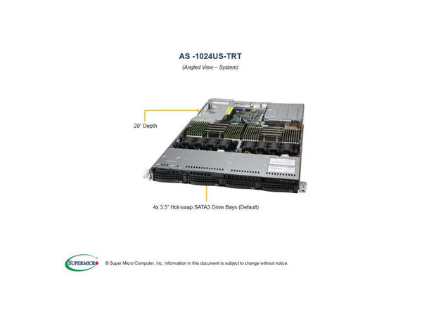 SUPERMICRO AS-1024US-TRT 1U Rackmount Server System Socket SP3 DDR4 3200