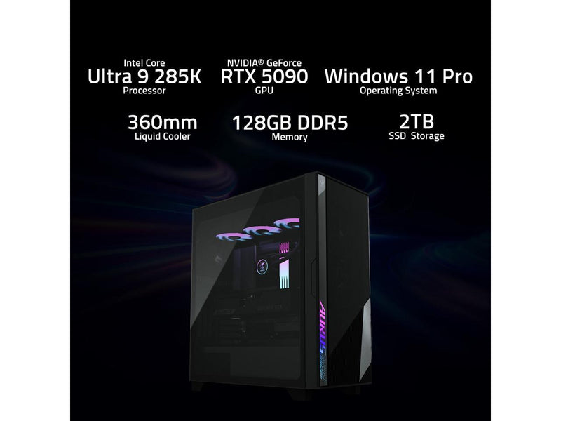 GIGABYTE AI TOP 100 Z890 Desktop PC, Intel Core Ultra 9 285K, GIGABYTE RTX 5090,