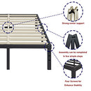 ZIYOO CALIFORNIA KING BED FRAME 14 INCHES TALL 3 INCHES WIDE WOOD SLATS - BLACK - Like New