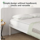 Novilla Queen Bed Frame, Metal Platform Bed Frame, Wood Slat Support - White - Like New