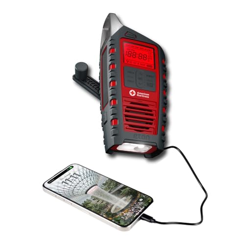 ETON Odyssey Multi-Powered All-Band Bluetooth Emergency Radio with RDS Red - Like New