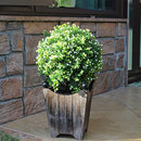 Two 20"T Artificial Boxwood Topiary Ball Trees Fake Bushes Shrubs UV Resistant - Like New