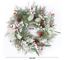 LOKEISNA 22 INCH CHRISTMAS WREATHS FRONT DOOR CHRISTMAS WREATH PINECONE - WHITE - Like New