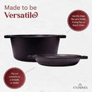 Cuisinel Cast Iron Double Dutch Oven 5-Quart 2-in-1 10" Skillet - Black - Like New