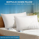 BOPPLEJO GOOSE DOWN PILLOW - LUXURY HOTEL BED PILLOW KING SIZE - WHITE - Like New