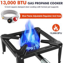 Llamaviva Portable Propane Camping Gas Stove w/4ft Hose, BFSGB05-BLK - Black - Like New