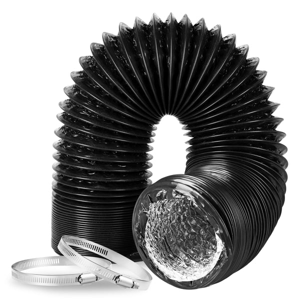 INFINIPOWER DRYER VENT HOSE 8" INSULATED FLEXIBLE DUCT 25FT HEAVY DUTY - BLACK - Like New