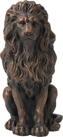 Glitzhome 20.75"H MGO Guardian Sitting Lion Statue - Brown - Like New