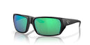 COSTA DEL MAR TAILFIN POLARIZED RECTANGULAR SUNGLASSES - MATTE BLACK/GREEN 580G - Like New