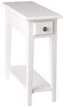 FRENCHI FURNITURE 24'' TALL END TABLE WITH STORAGE - OFF WHITE - Like New