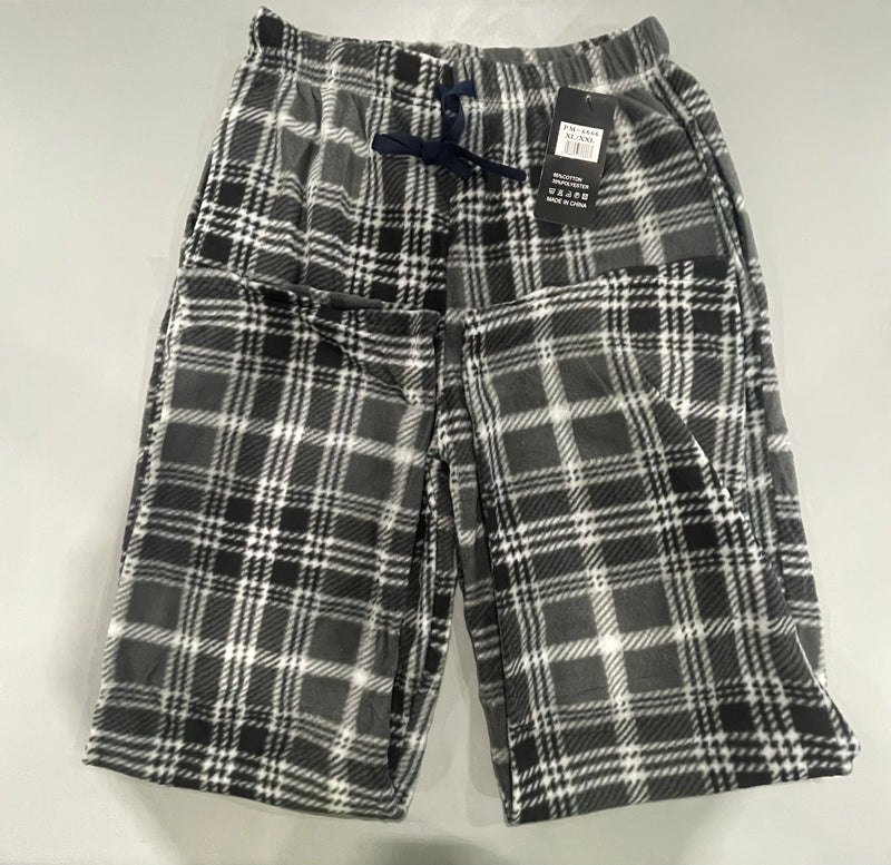 YUNA PAJAMA PANTS WOMENS MULTI PLAID MICROFLEECE SUPER - XL/XXL - GRAY/WHITE - Brand New