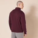 AE1897988 Amazon Men's Sweatshirt, Mock Neck, Fleece Zip Up, Burgundy, M - Brand New