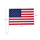 Pack of 2 US American Car Flag with Window Clip 17" x 12" - Like New