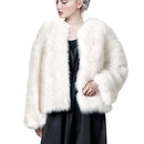 SOMOYA WOMENS FAUX FUR COAT LONG SLEEVE WINTER COAT MEDIUM - BEIGE - Brand New